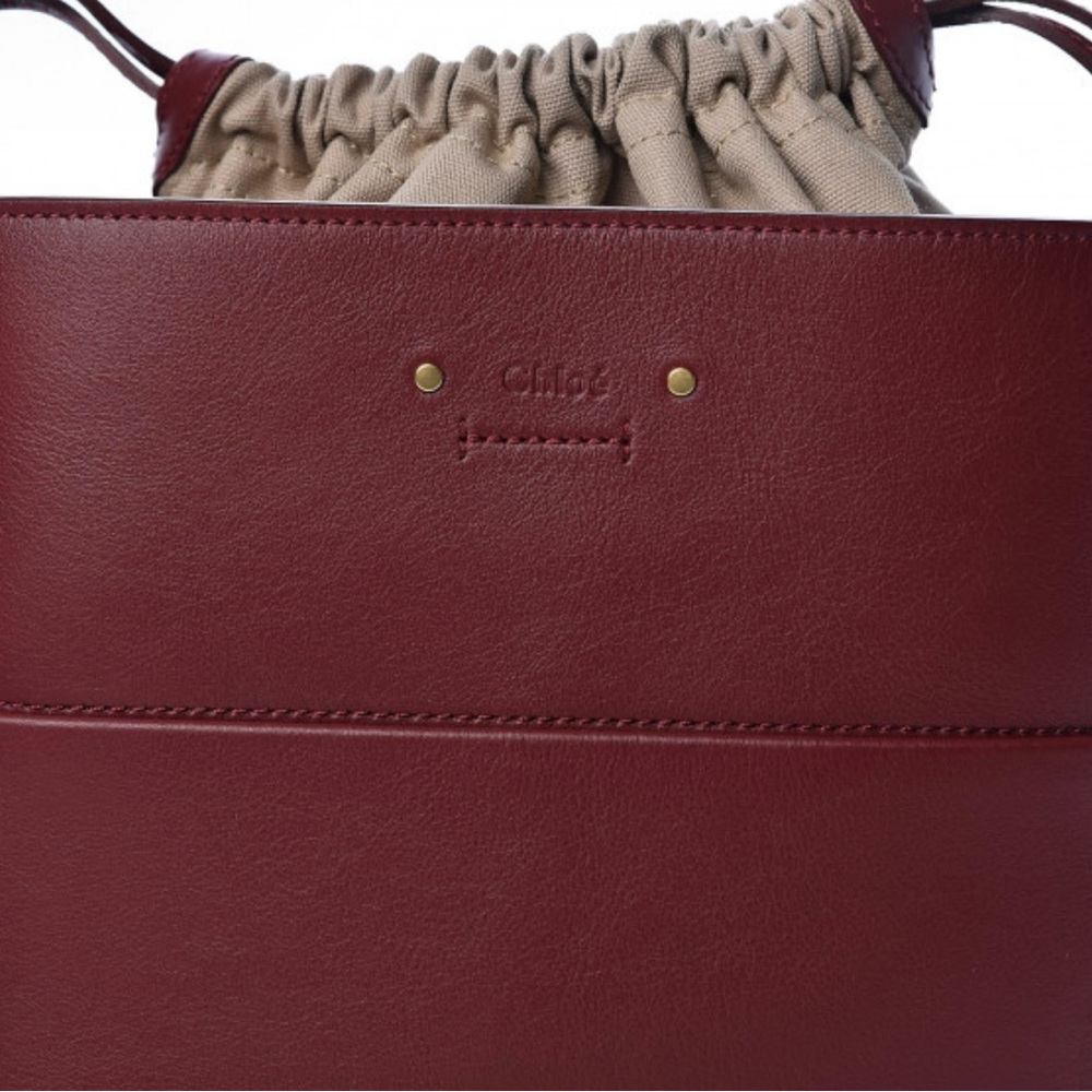 Chloe Smooth Calfskin Medium Roy Bucket Bag Plum Purple - Picture 9 of 11